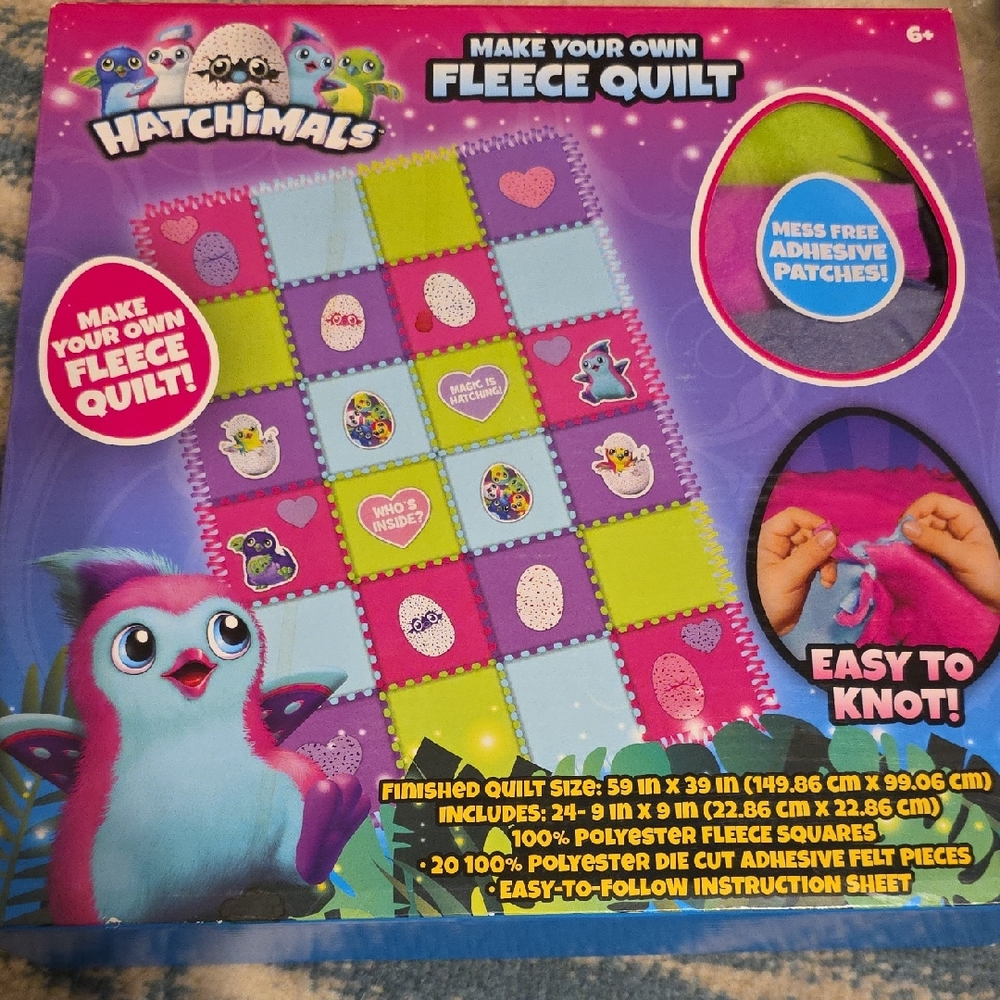 Hatchimals Make Your Own Fleece Quilt - Multicolor